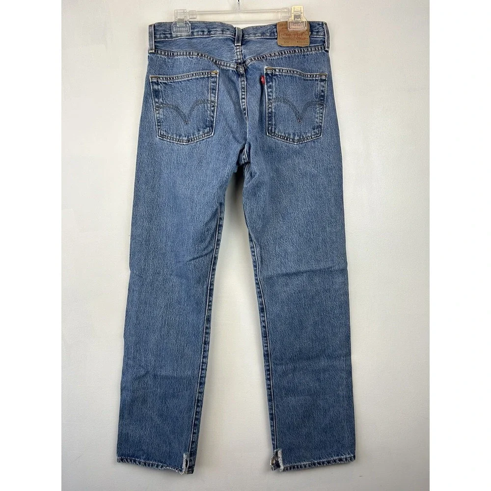Vtg Levis 501 Jeans Mens 33x34 Med Wash Button Fly WPL 423 Cotton 31x33 Read
